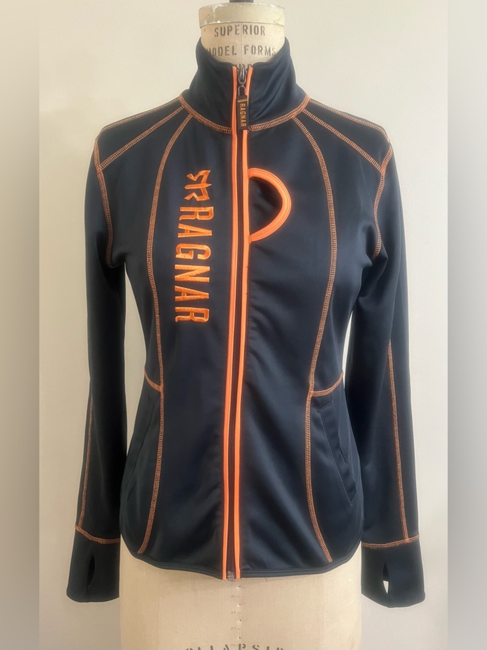 Ragnar by NordicTrack  Womens Jacket Running Athletic Dk Grey / Orange Small